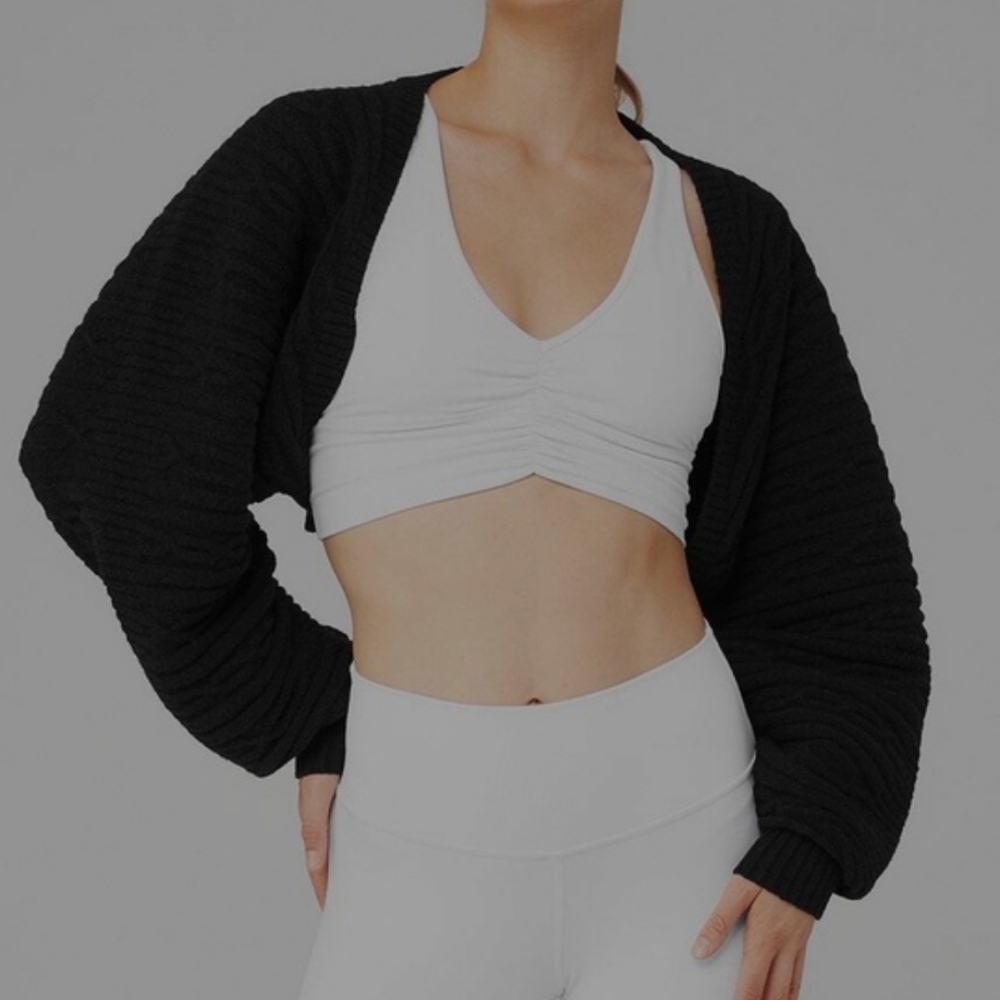 *SOLD* ALO Yoga Black Ribbed Shrug